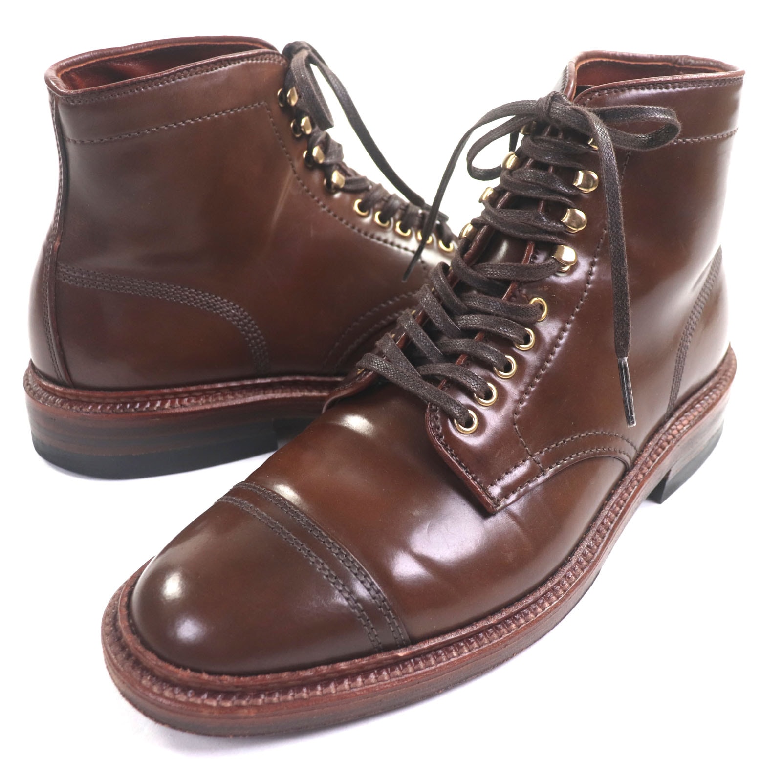 美品 オールデン ショートブーツ RAVELLO CORDOVAN ブラウン メンズ 6 D0829H