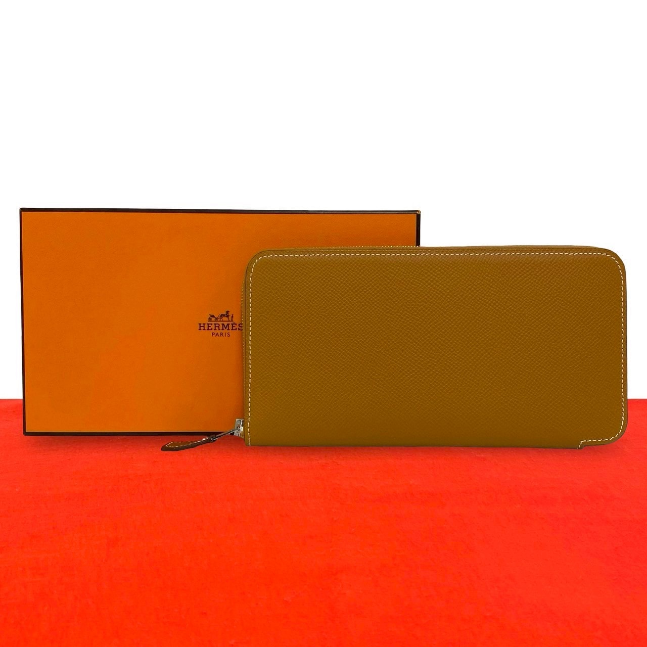 HERMES エルメス アザップ ロング シルクイン ヴォーエプソン 長財布 ブラウン
 37385