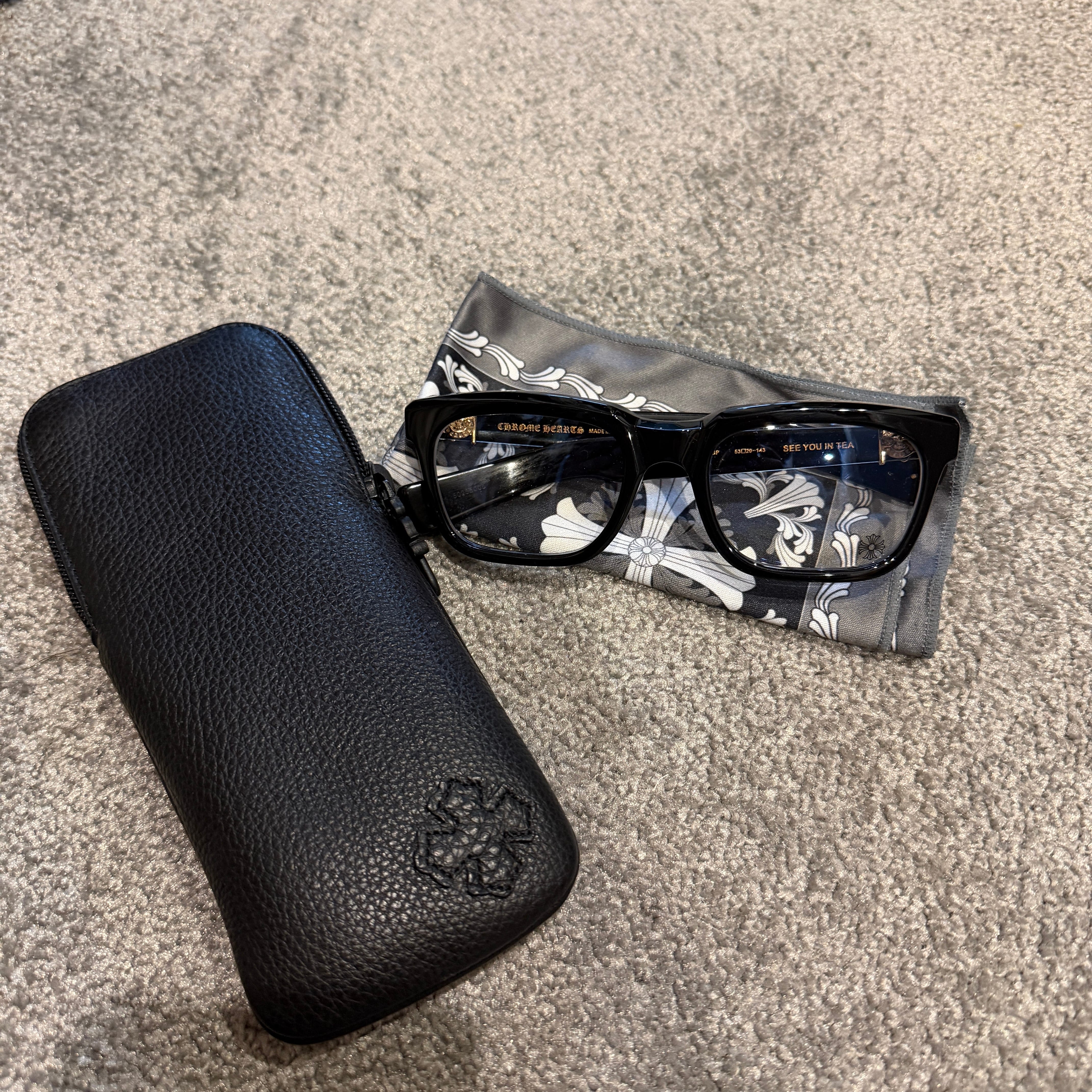 Chrome Hearts SEE YOU IN TEA 53 Square "Black/Gold"