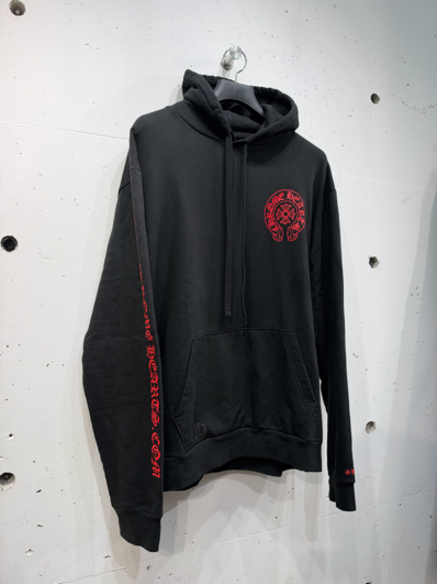 Chrome Hearts Back Horse Shoe Logo Glitter Print Hoodie Online Exclusive "Black/Red"
