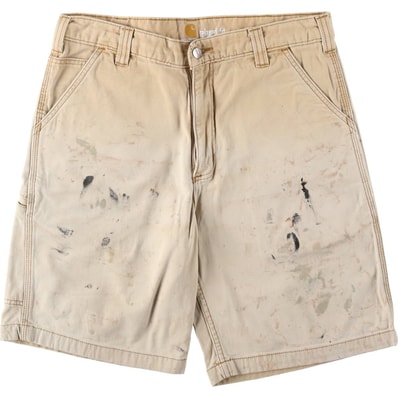古着 カーハート Carhartt RELAXED FIT ペイント ダック地 ワークショーツ ショートパンツ メンズw33相当/eaa658248