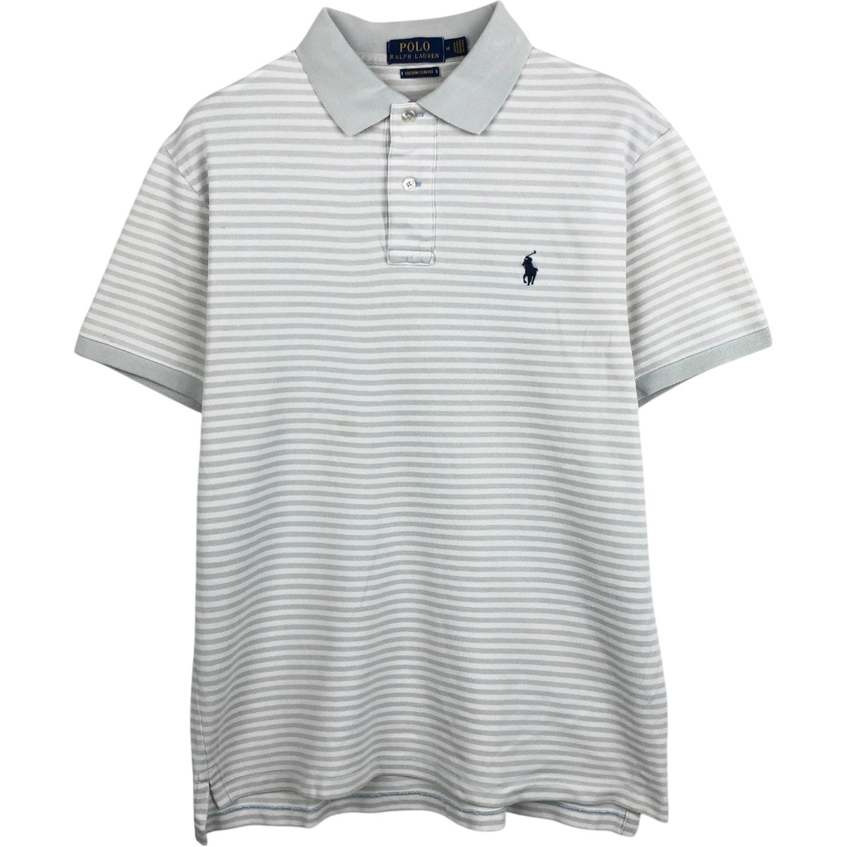 古着 ラルフローレン Ralph Lauren POLO RALPH LAUREN CUSTOM SLIM FIT 半袖 ボーダー ポロシャツ メンズM相当/eaa657005