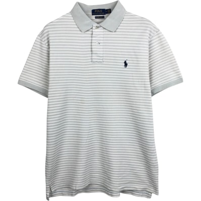古着 ラルフローレン Ralph Lauren POLO RALPH LAUREN CUSTOM SLIM FIT 半袖 ボーダー ポロシャツ メンズM相当/eaa657005