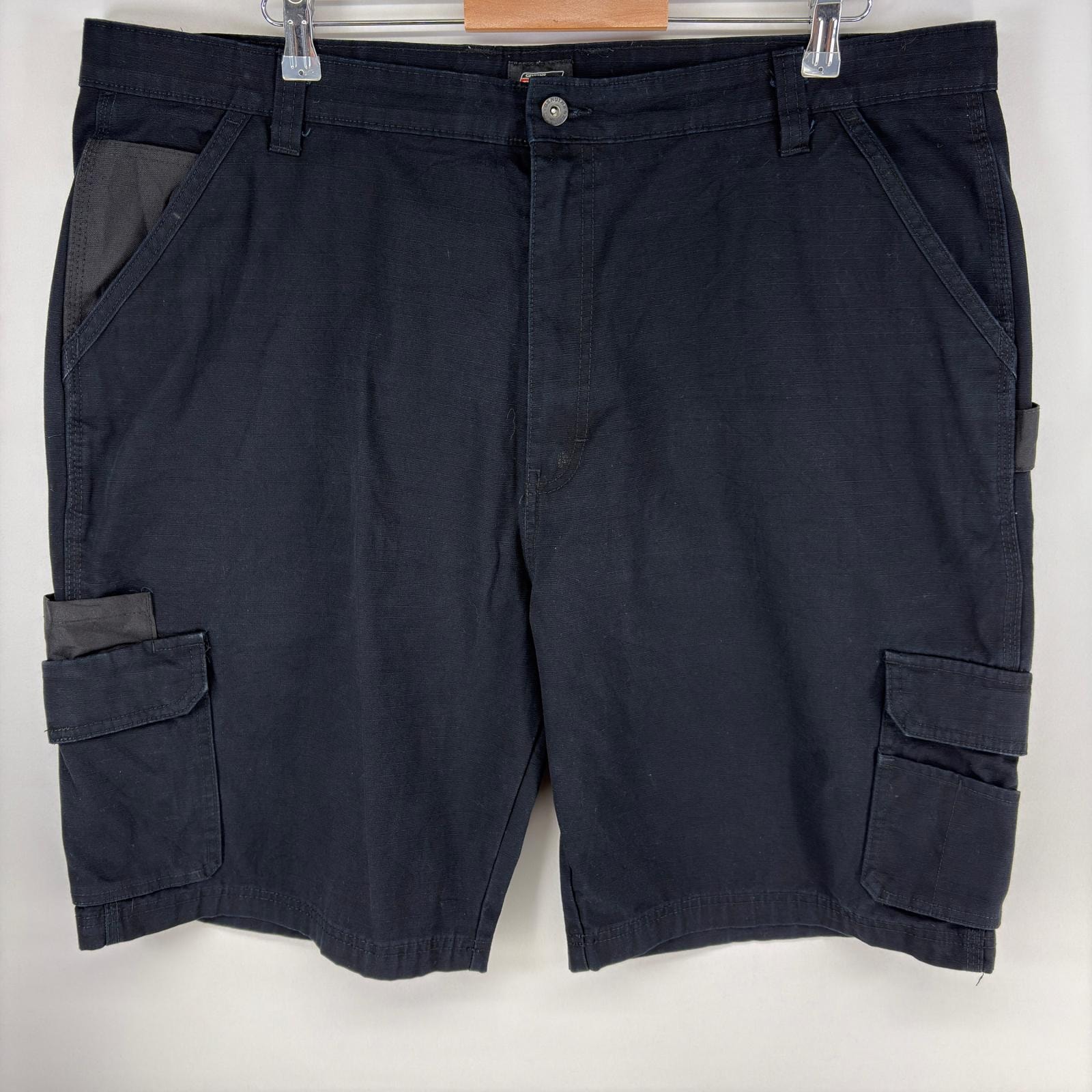 古着 ディッキーズ Dickies パンツ ワーク カーゴ ワンポイントロゴ ジップ ショーツ ハーフパンツ  w42  ブラック系 メンズ
