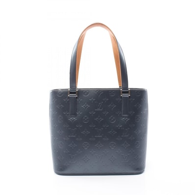 ルイ・ヴィトン LOUIS VUITTON ストックトン モノグラムマット ブルー ハンドバッグ バッグ レザー レディース ネイビー系 M55115 【中古】