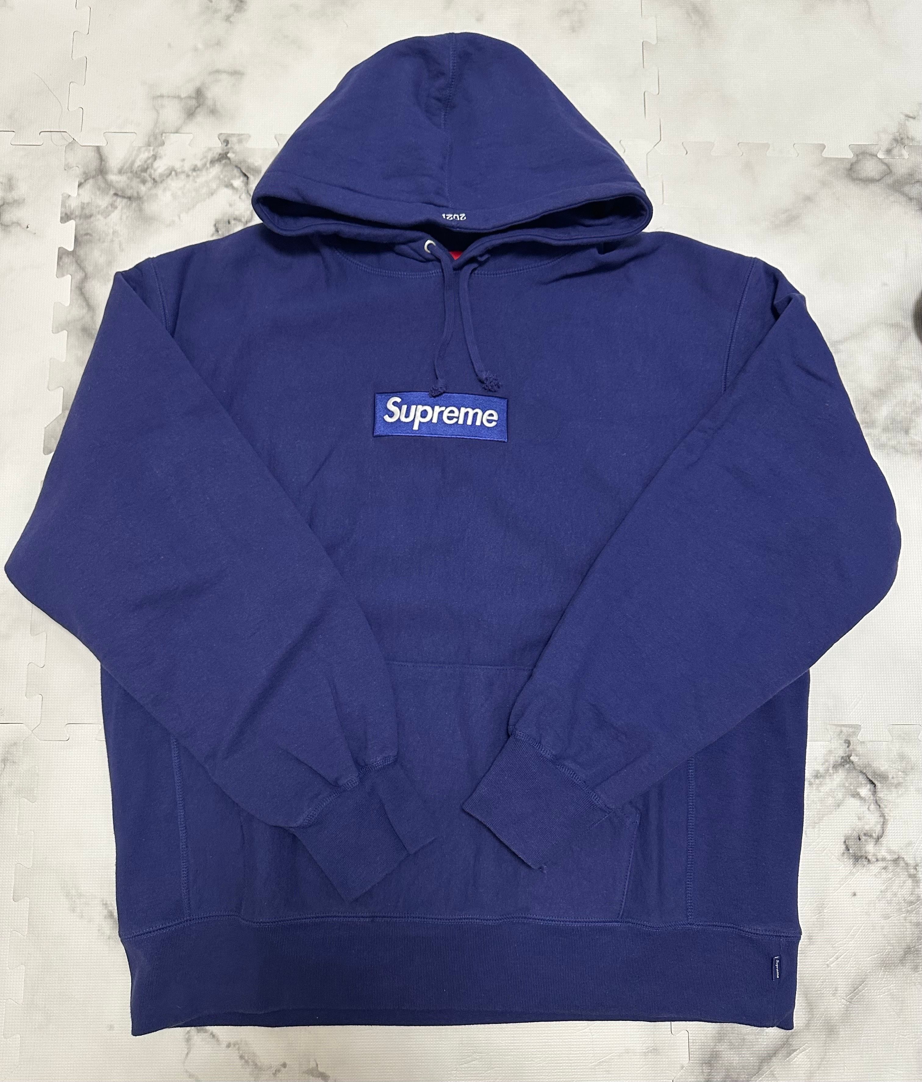 Supreme Box Logo Hooded Sweatshirt "Washed Navy" (21FW)