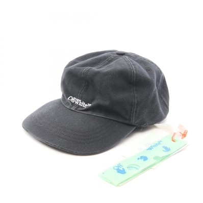 オフホワイト OFF-WHITE BOOKISH OW BASEBALL CAP キャップ 帽子 コットン メンズ ブラック系 OMLB022R21FAB006 【中古】
