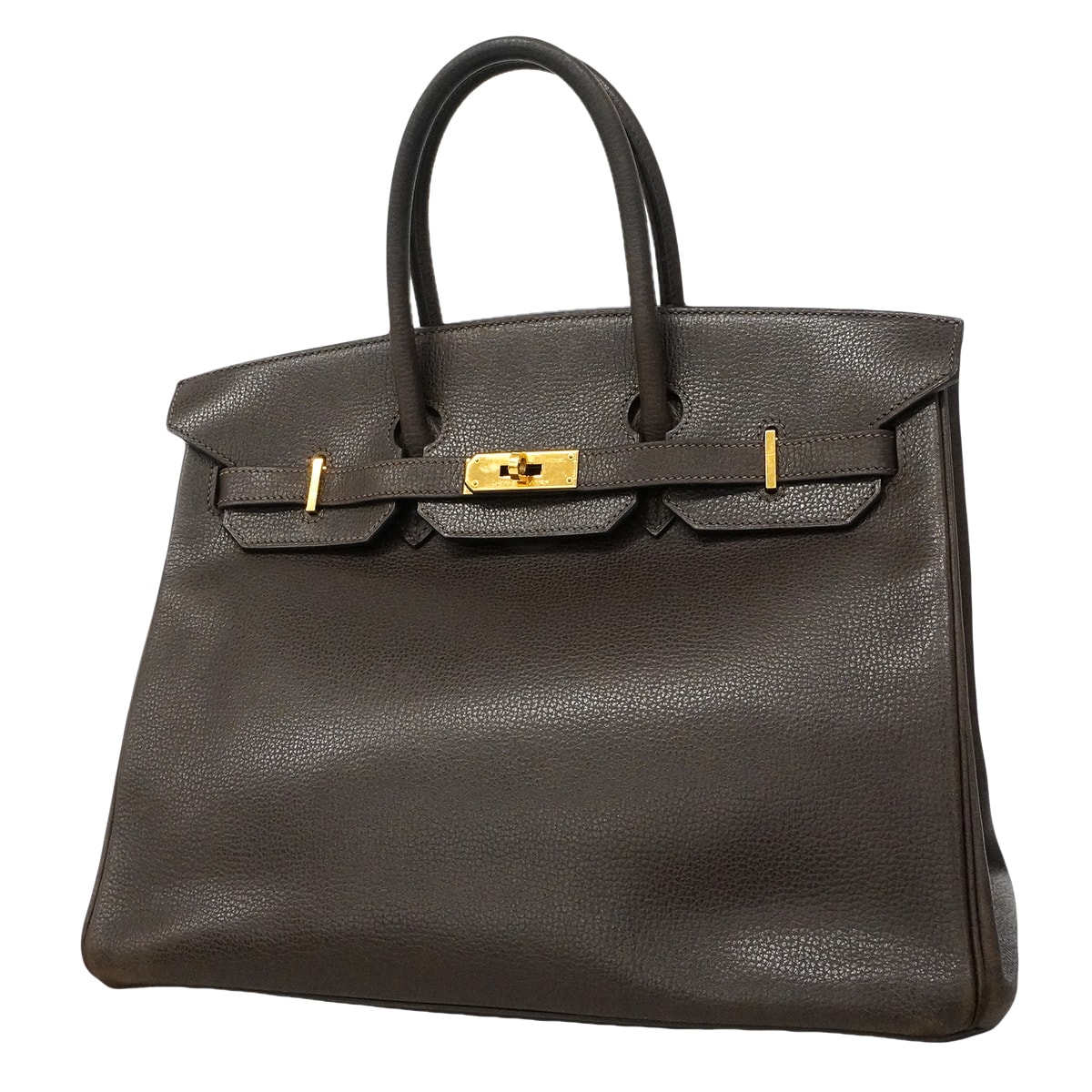 【6gd4818】エルメス ハンドバッグ バーキン35 アルデンヌ エベーヌ ゴールド金具 □J刻印【中古】レディース
