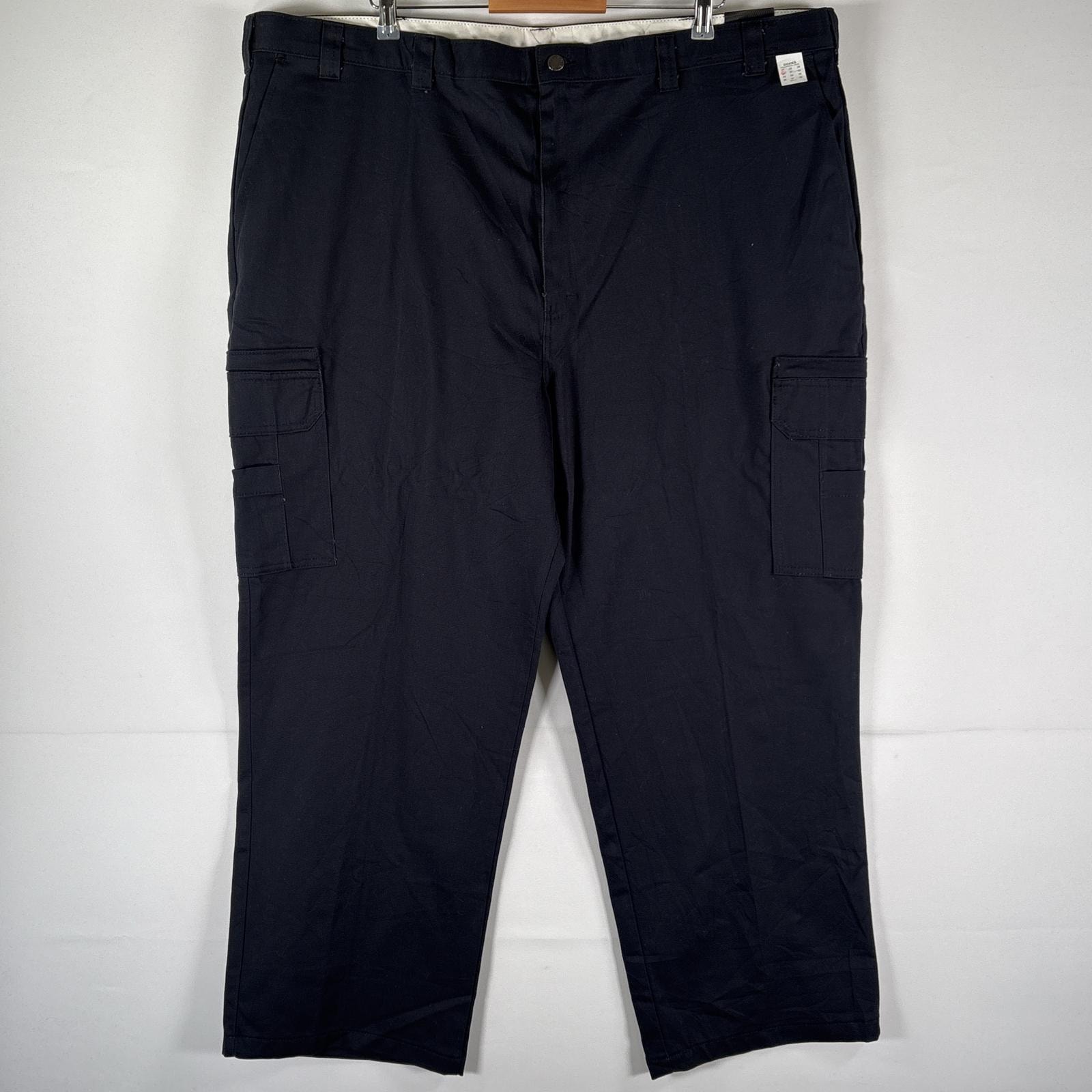 古着 ディッキーズ Dickies ワークパンツ デッドストック タグ付き カーゴパンツ ワンポイントロゴ 大きいサイズ w48 ブラック系 メンズ