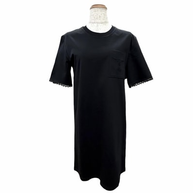 極美品 エルメス 半袖Tシャツ ワンピース ブラック 34 5H4505DC