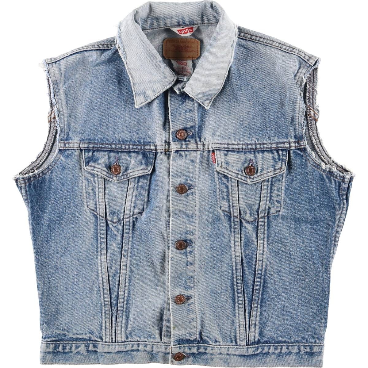 古着 90年代 リーバイス Levi's ユーロモデル デニムベスト フランス製 メンズM相当 ヴィンテージ/eaa602723