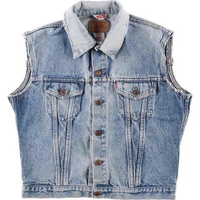 古着 90年代 リーバイス Levi's ユーロモデル デニムベスト フランス製 メンズM相当 ヴィンテージ/eaa602723