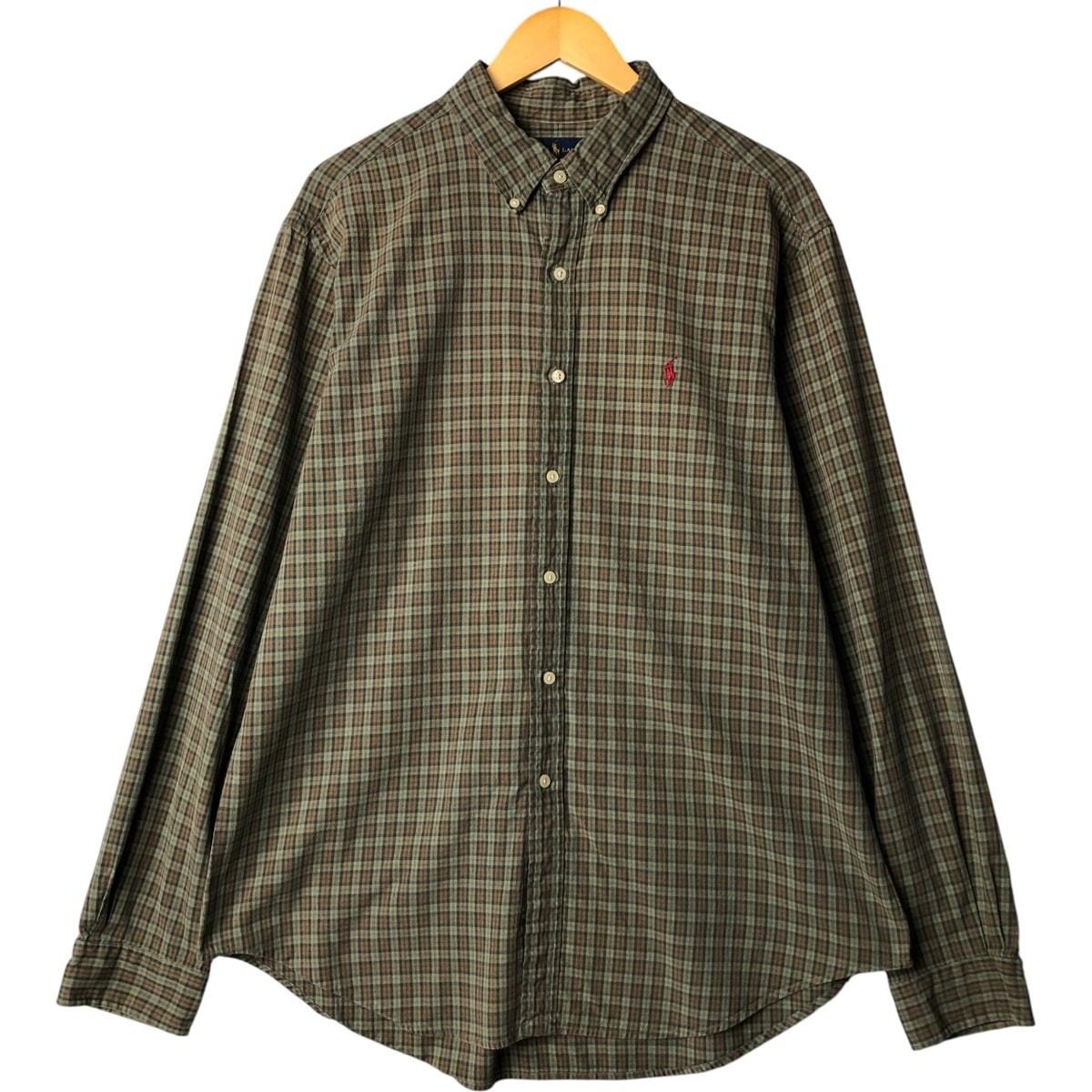 古着 ラルフローレン Ralph Lauren CLASSIC FIT 長袖 ボタンダウンチェックシャツ メンズXL相当/eaa567494