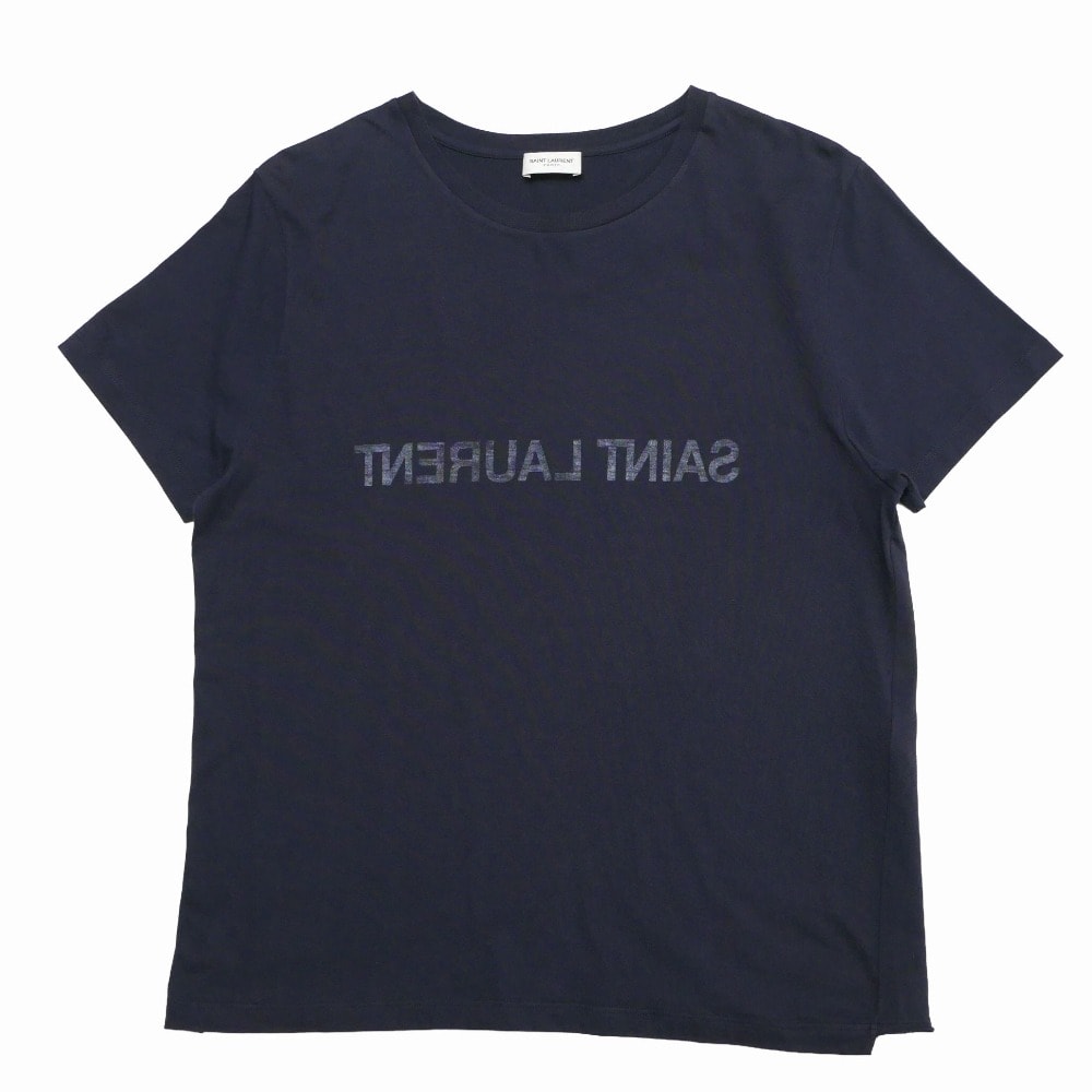 2022年製■SAINT LAURENT PARIS サンローランパリ 半袖Tシャツ サイズL リバースロゴ プリント イタリア製 ブランド古着【中古】20260408/RA8883