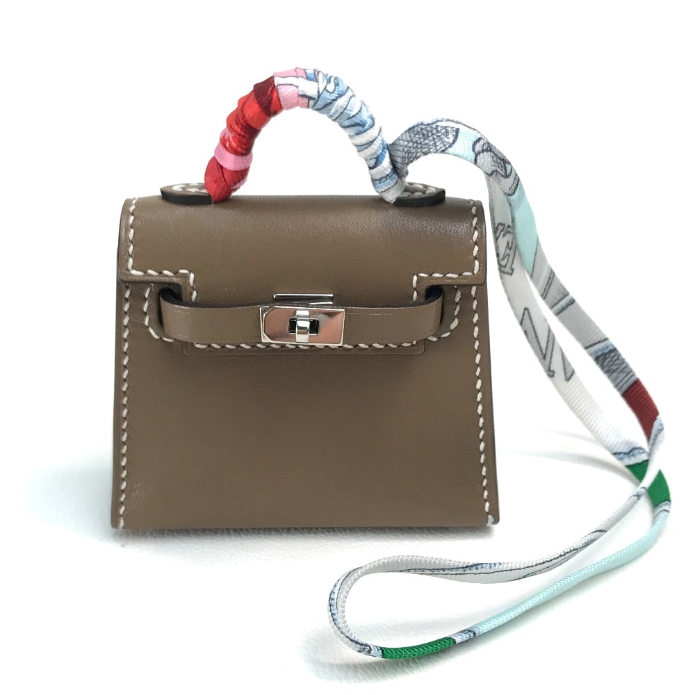 エルメス HERMES ケリーツイリー カバン チャーム タデラクト Y刻 エトゥープ ブラウン系 未使用