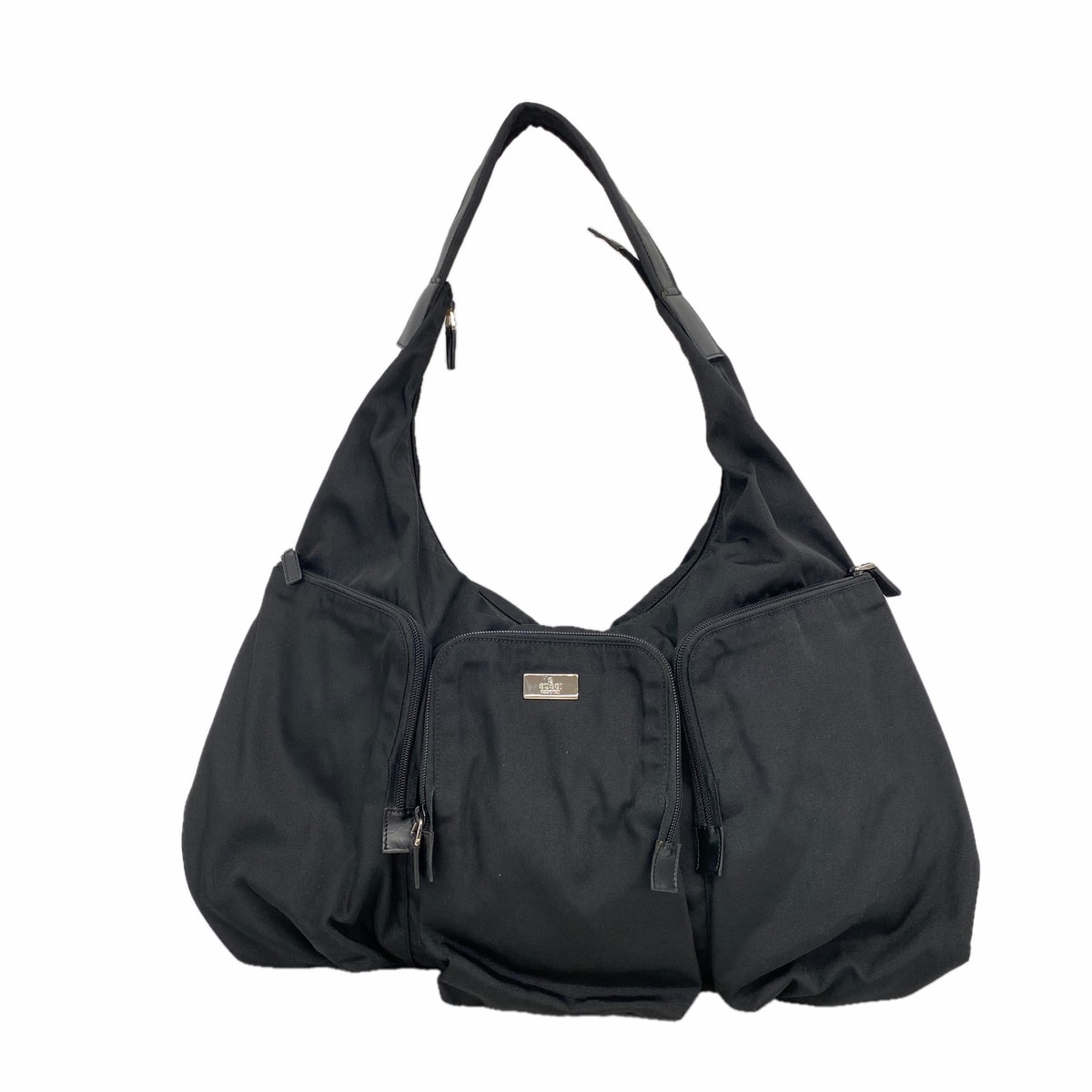 【6kc2499】グッチ ショルダーバッグ 019 0303 ナイロン ブラック シルバー金具【中古】メンズ レディース ユニセックス