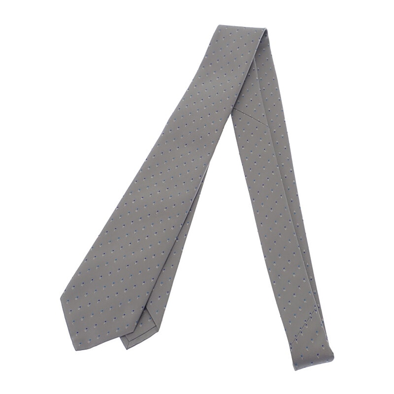 ルイヴィトン LOUIS VUITTON クラヴァット LVスペリング M77847 ネクタイ シルク グレー メンズ【中古】【SAランク】