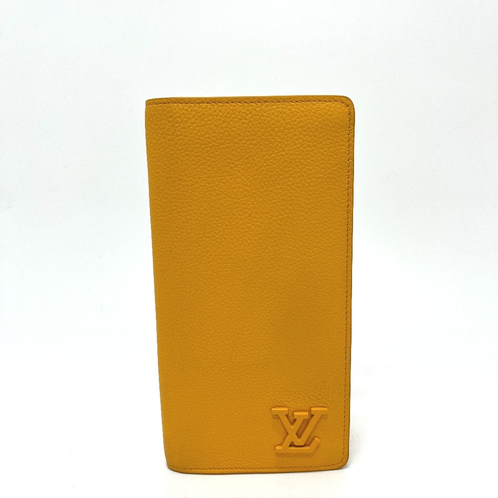 ルイヴィトン LOUIS VUITTON LV アエログラム ポルトフォイユ ブラザNM M81811 財布 ウォレット 長財布 トリヨンレザー サフラン オレンジ