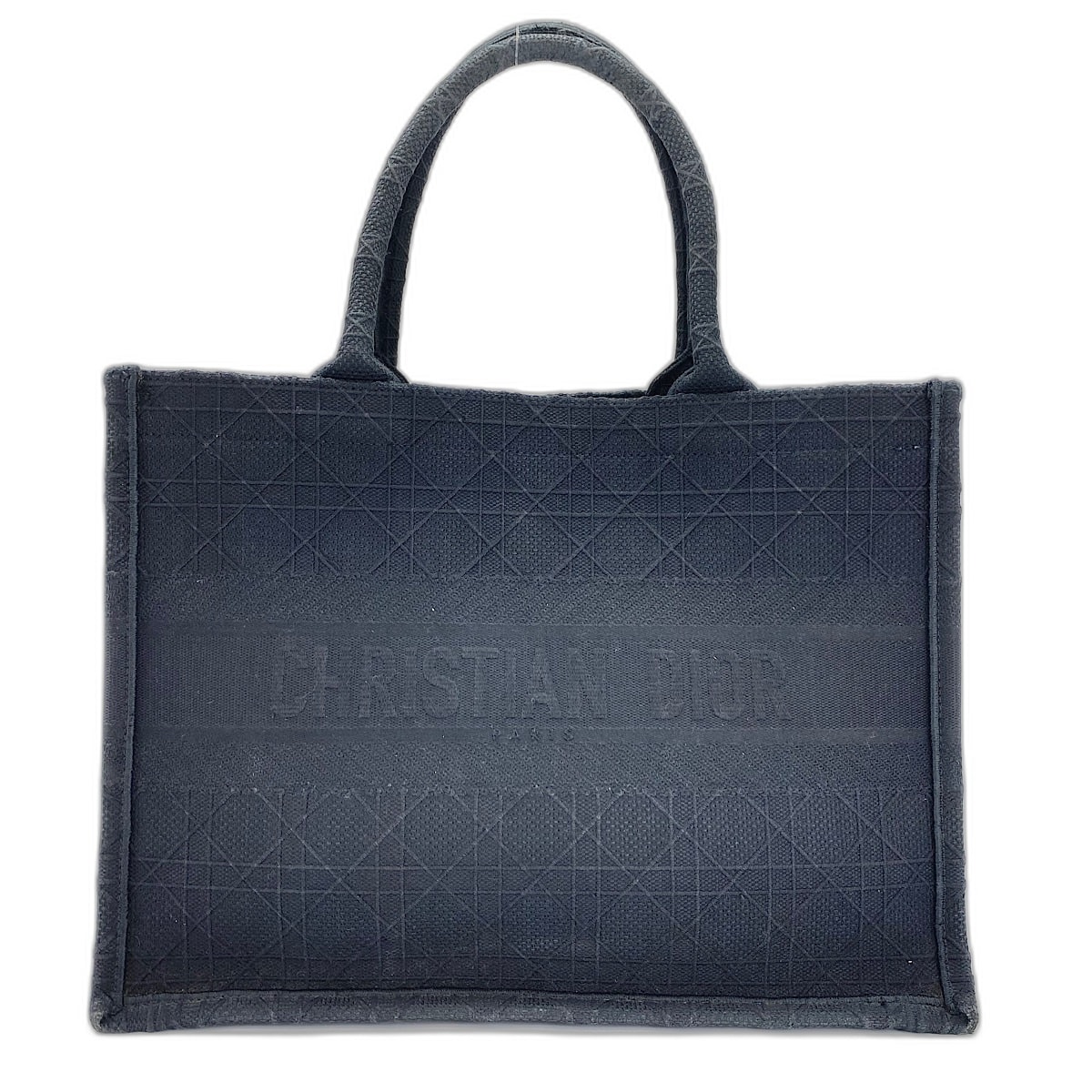 ディオール Dior クリスチャンディオールブックトート ミディアム トートバッグ キャンバス【中古】