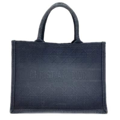 ディオール Dior クリスチャンディオールブックトート ミディアム トートバッグ キャンバス【中古】