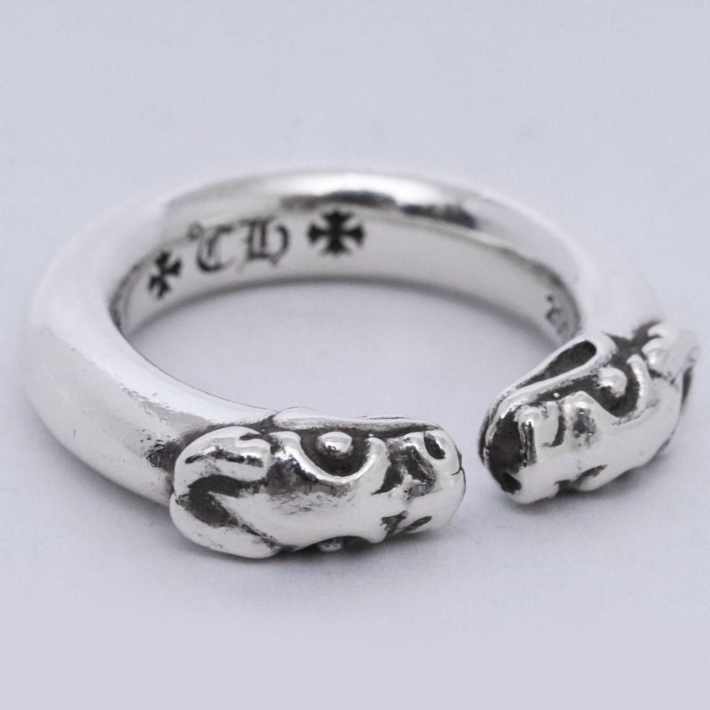 Chrome Hearts Double Dog Ring "Silver"