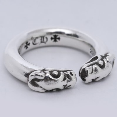 Chrome Hearts Double Dog Ring "Silver"