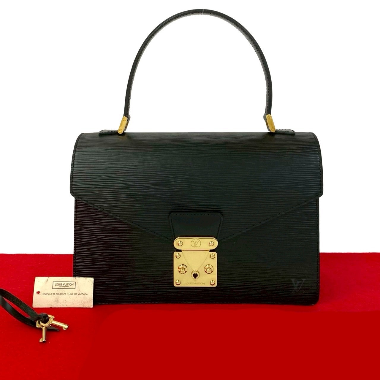 LOUIS VUITTON ルイヴィトン コンコルド エピ レザー ハンドバッグ ブラック
 104-2