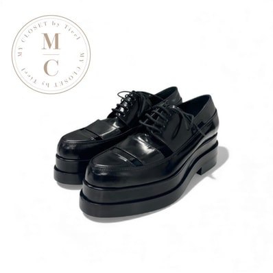 エルメス HERMES ローファー 革靴 靴 シューズ レザー ブラック 黒 未使用 厚底