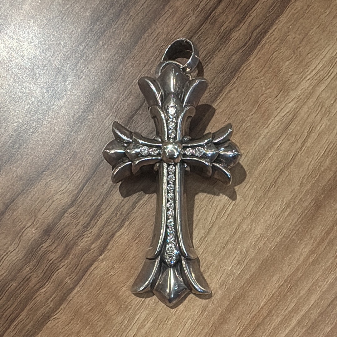 Chrome Hearts Large Double CH Cross Pendant Top "Silver"