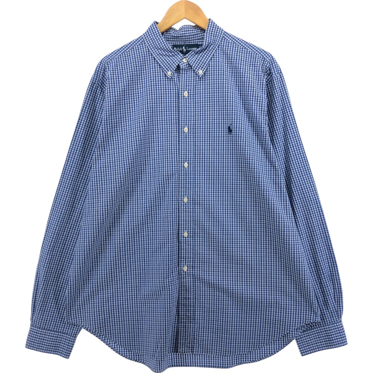 古着 ラルフローレン Ralph Lauren CLASSIC FIT 長袖 ボタンダウンチェックシャツ メンズXL相当/eaa568739