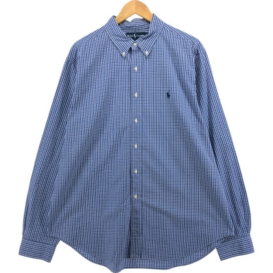 古着 ラルフローレン Ralph Lauren CLASSIC FIT 長袖 ボタンダウンチェックシャツ メンズXL相当/eaa568739