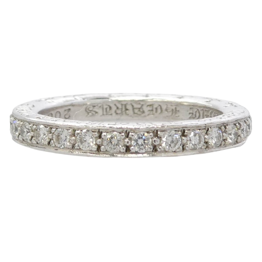 CHROME HEARTS クロムハーツ(原本無) リング 18KWG TFL ホワイトゴールド トゥルーファッキンラブ リング パヴェダイヤ シルバー系 16.5号【中古】