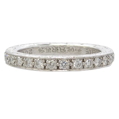 CHROME HEARTS クロムハーツ(原本無) リング 18KWG TFL ホワイトゴールド トゥルーファッキンラブ リング パヴェダイヤ シルバー系 16.5号【中古】