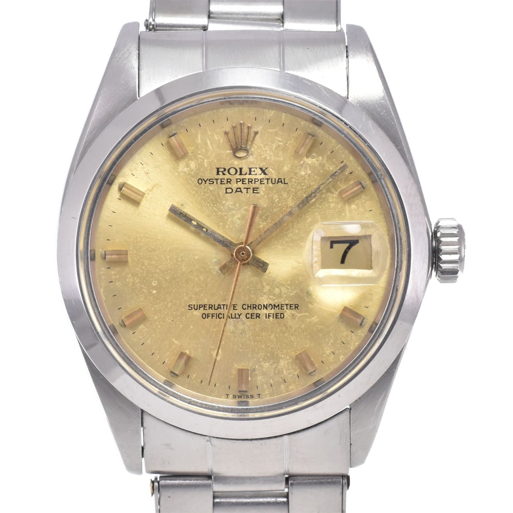 ロレックス ROLEX 1500 ヴィンテージ オイスターパーペチュアル デイト Cal.1570 ゴールド 自動巻き メンズ 腕時計 Q#148132