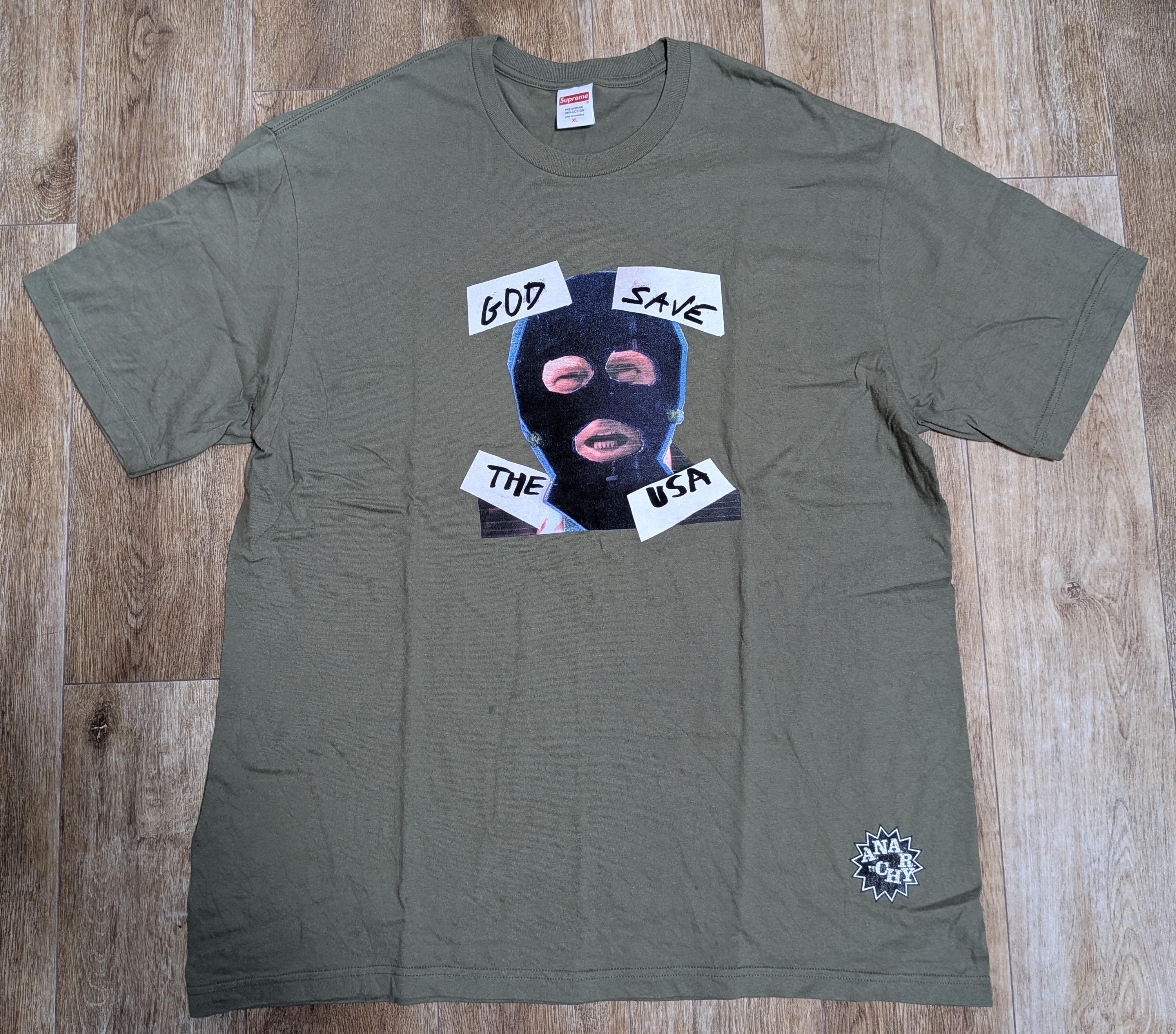 Supreme God Save Us Tee "Light Olive"