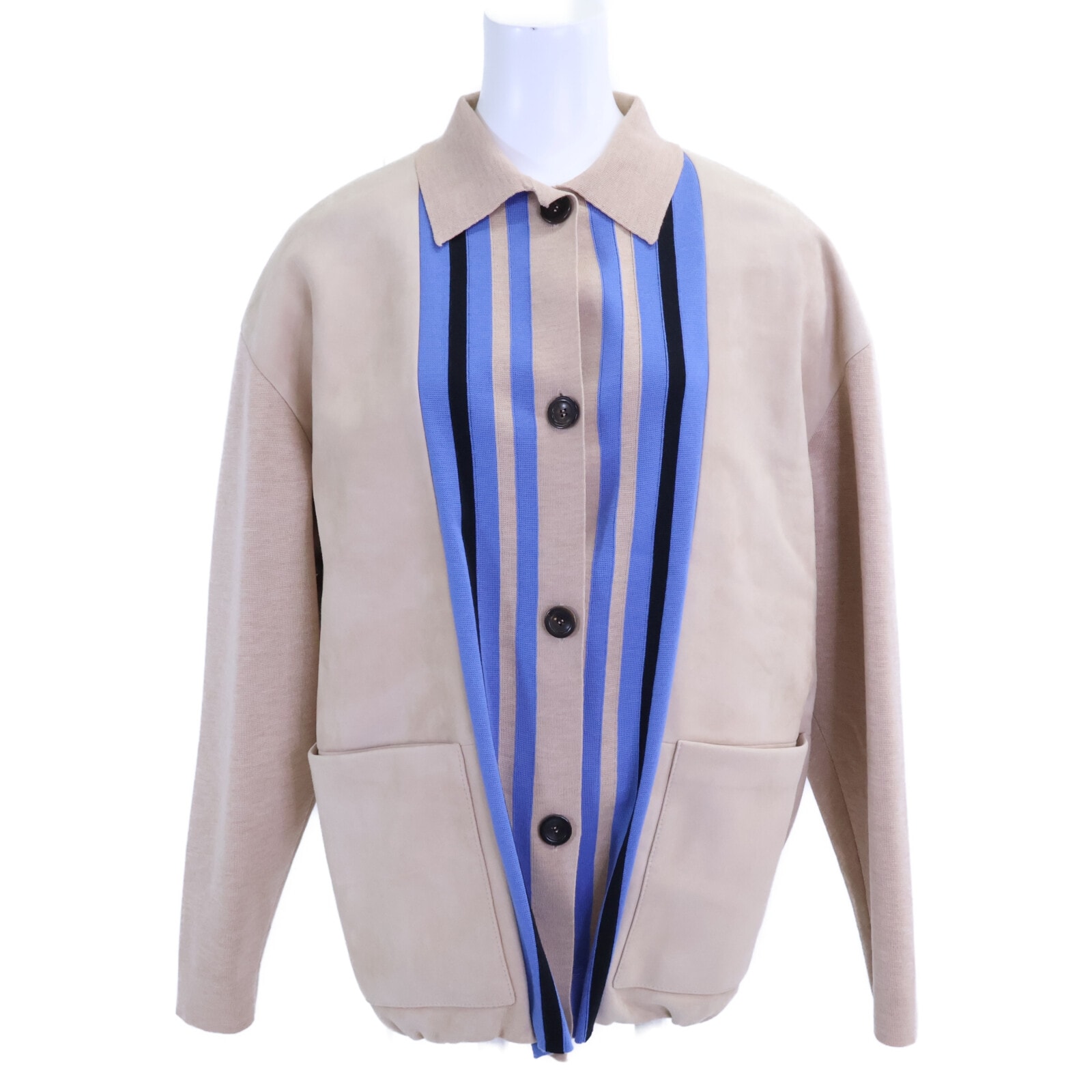 ミュウミュウ 【新品同様/国内正規】MPV751 BLOUSON スエード/ニット切替 ブルゾン 36