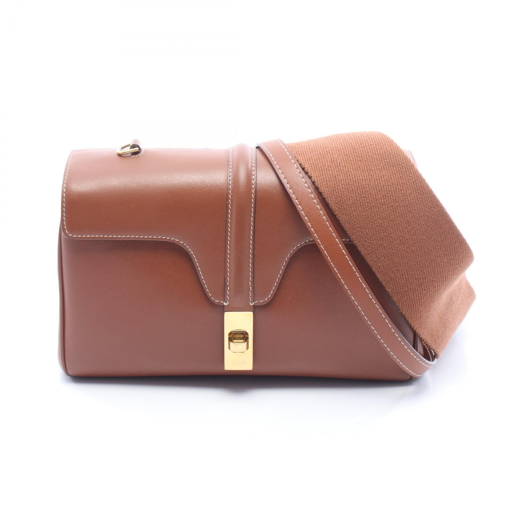 セリーヌ CELINE ティーンソフト16 ショルダーバッグ バッグ レザー レディース ブラウン系 196853CR8 【中古】