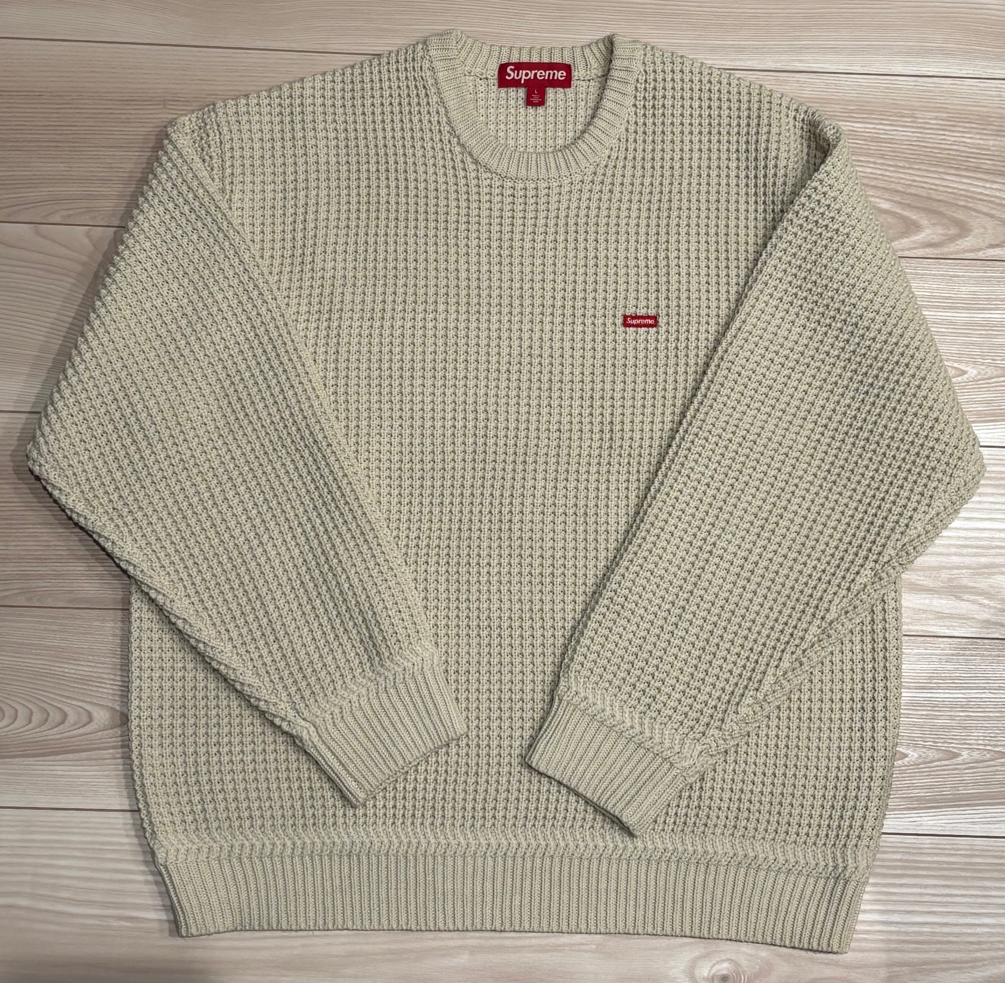Supreme Waffle Small Box Sweater "Stone"