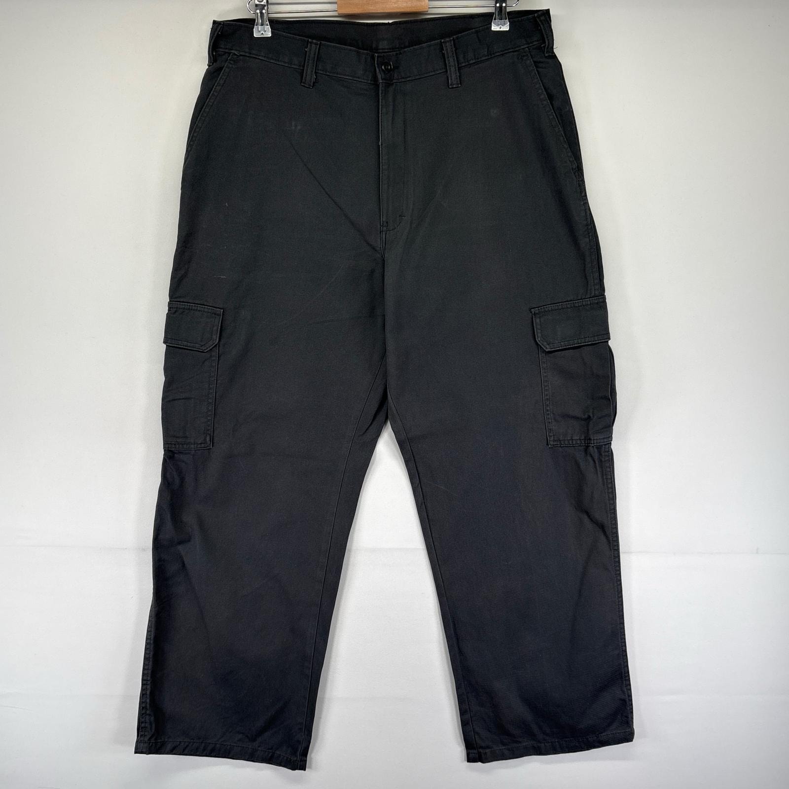 古着 ディッキーズ Dickies パンツ ワーク ワンポイントロゴ カーゴ チノパン ジッパーフライ w36 L30  グレー系 メンズ