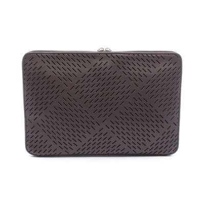 ボッテガヴェネタ BOTTEGA VENETA パンチング セカンドバッグ クラッチバッグ バッグ レザー メンズ ブラウン系 【中古】