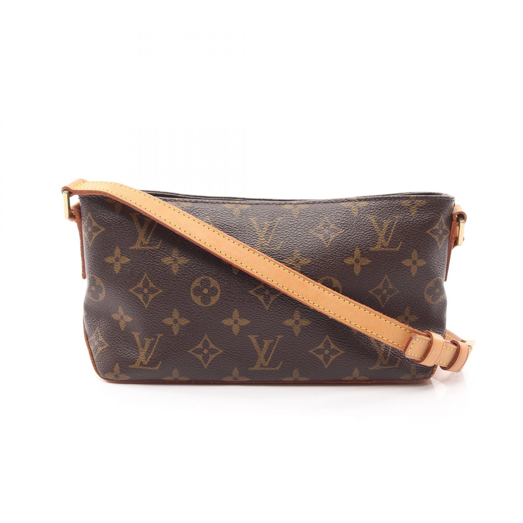 ルイ・ヴィトン LOUIS VUITTON トロター ショルダーバッグ バッグ PVCコーティングキャンバス レザー モノグラム レディース ブラウン系 M51240 【中古】