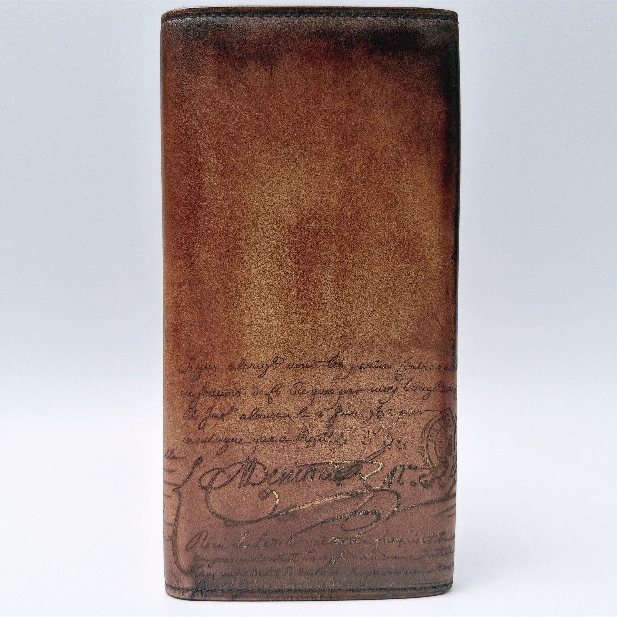 ベルルッティ エスパス エン スクリット カリグラフィ ロングウォレット メンズ 長財布 二つ折り財布 レザー ブラウン×ブラック