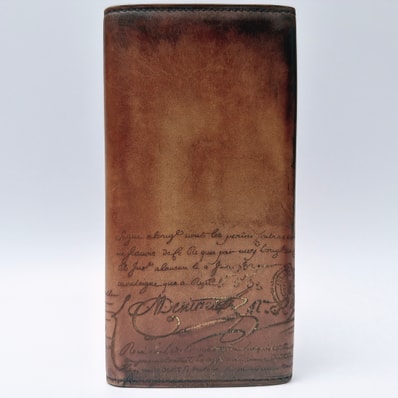 ベルルッティ エスパス エン スクリット カリグラフィ ロングウォレット メンズ 長財布 二つ折り財布 レザー ブラウン×ブラック