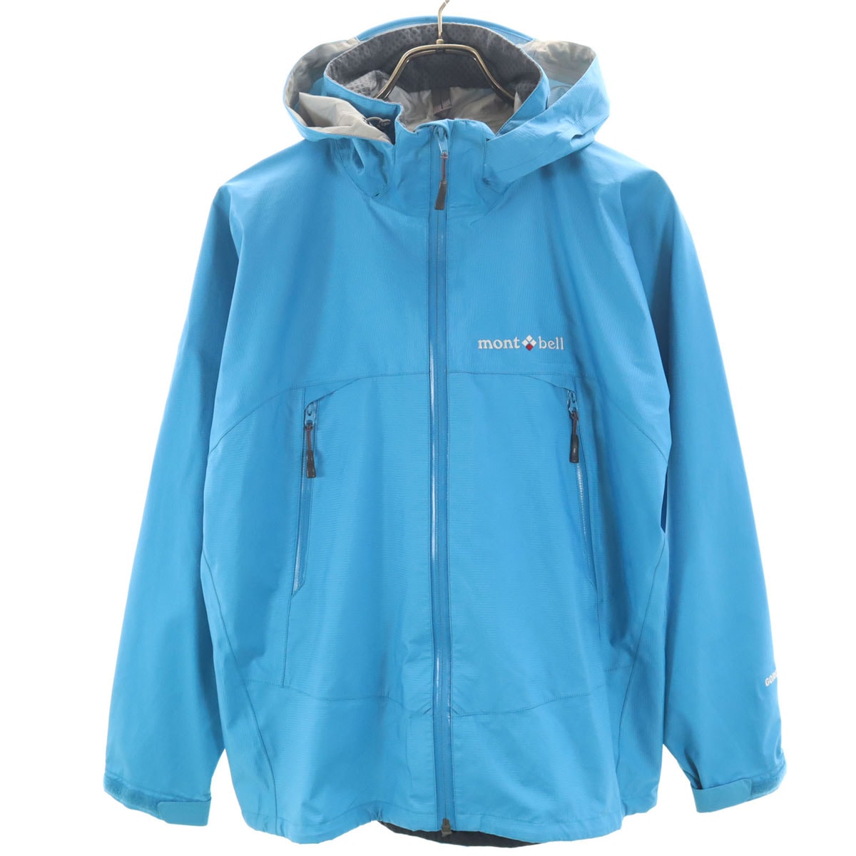 mont-bell モンベル レインダンサー ジャケット M 水色 アウトドア 収納袋付き
