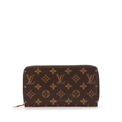 ルイ ヴィトン モノグラム ジッピーウォレット ラウンドファスナー 長財布 M42616 ブラウン PVC レディース LOUIS VUITTON 【中古】