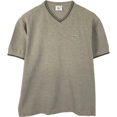 古着 ラコステ LACOSTE 鹿の子 Vネック 半袖 ワンポイントロゴTシャツ 6 メンズXL相当/eaa656574