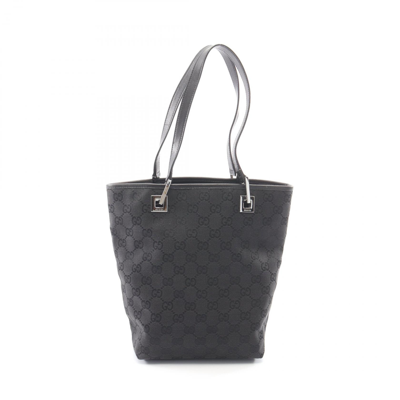 グッチ GUCCI GGキャンバス トートバッグ バッグ キャンバス レザー レディース ブラック系 31244 【中古】