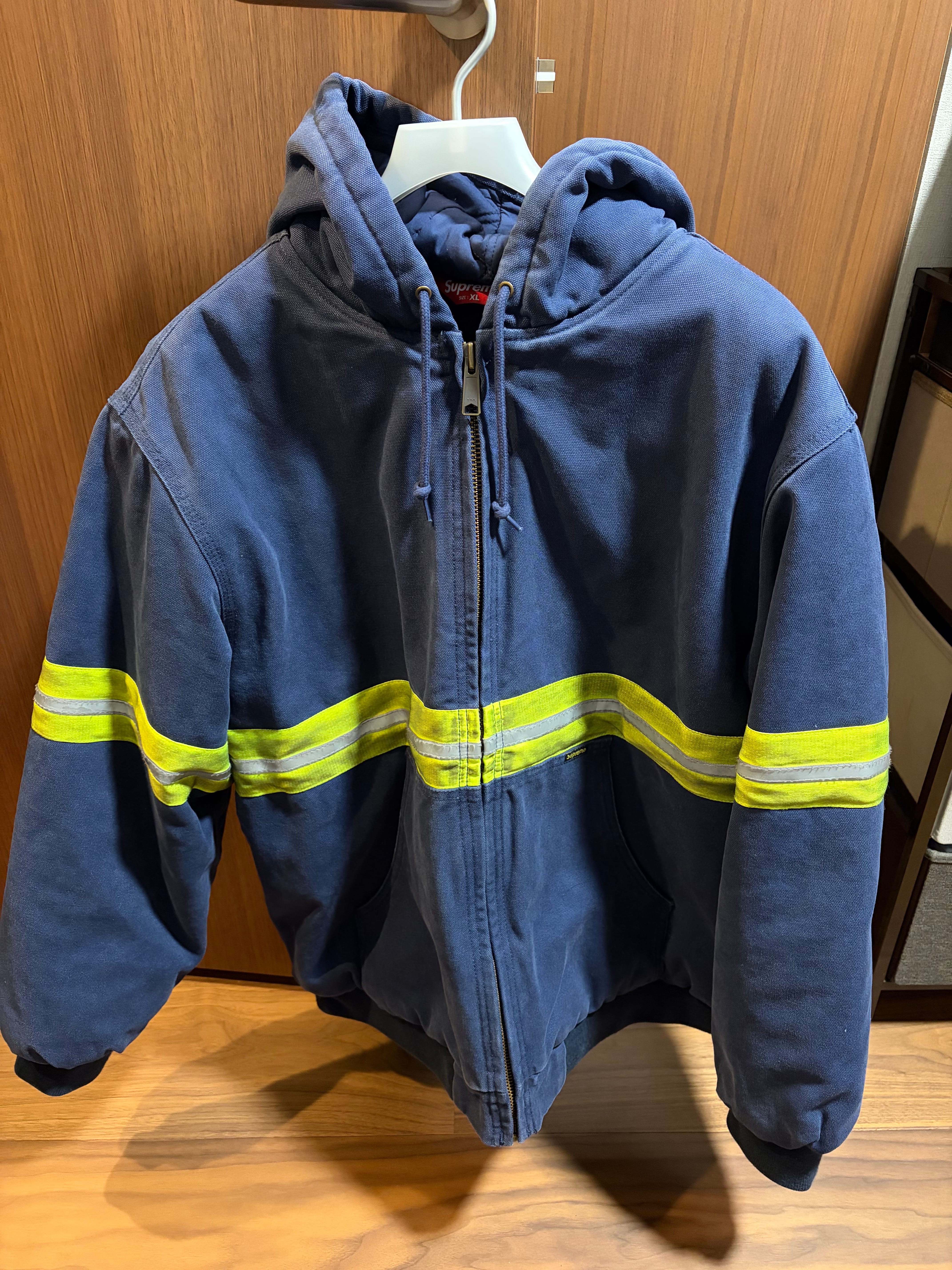 Supreme Reflective Stripe Hooded Work Jacket 