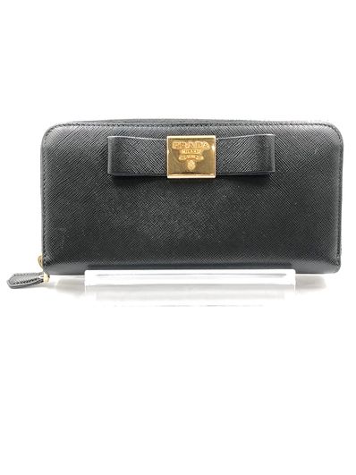PRADA Saffiano Leather Round Long Wallet ”Black”