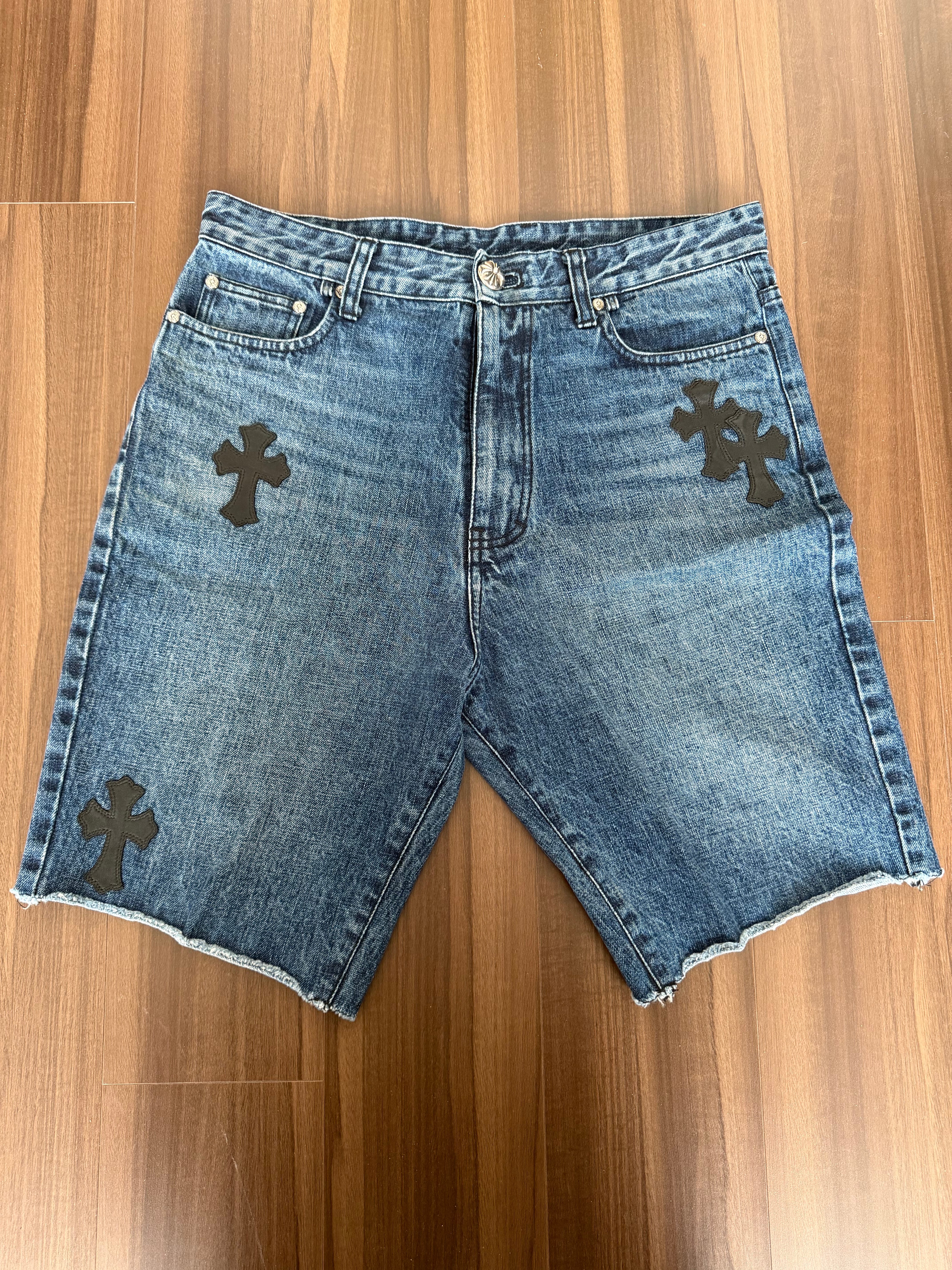 Chrome Hearts Cross Patch Denim Half Pants "Indigo"